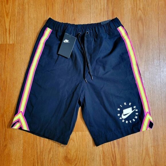 Nike Sportswear NSW Women's Woven Shorts Black White Size XS New Loose Fit - Picture 1 of 8